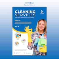 Free PSD cleaning service concept flyer template