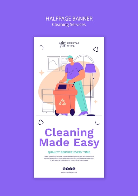 Бесплатный PSD cleaning services offer template