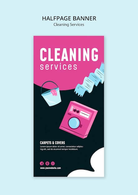 Free PSD cleaning services template design