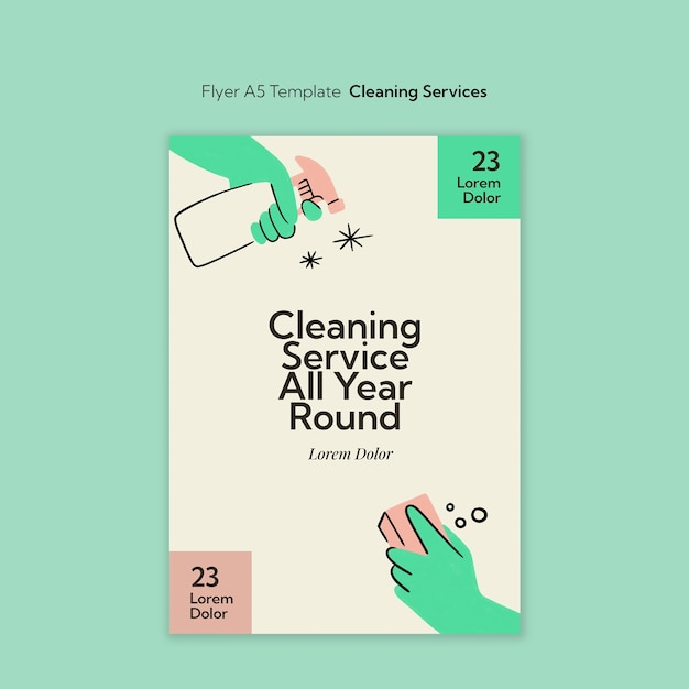 Free PSD cleaning services template design