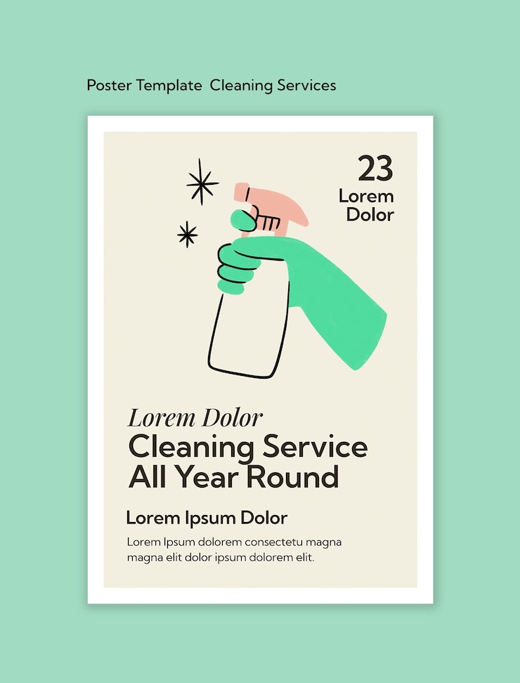 Free PSD cleaning services template design