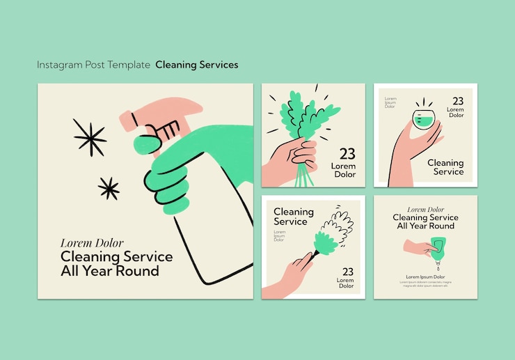 Free PSD cleaning services template design