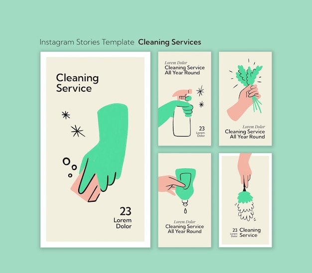 PSD gratuito progettazione del modello dei servizi di pulizia