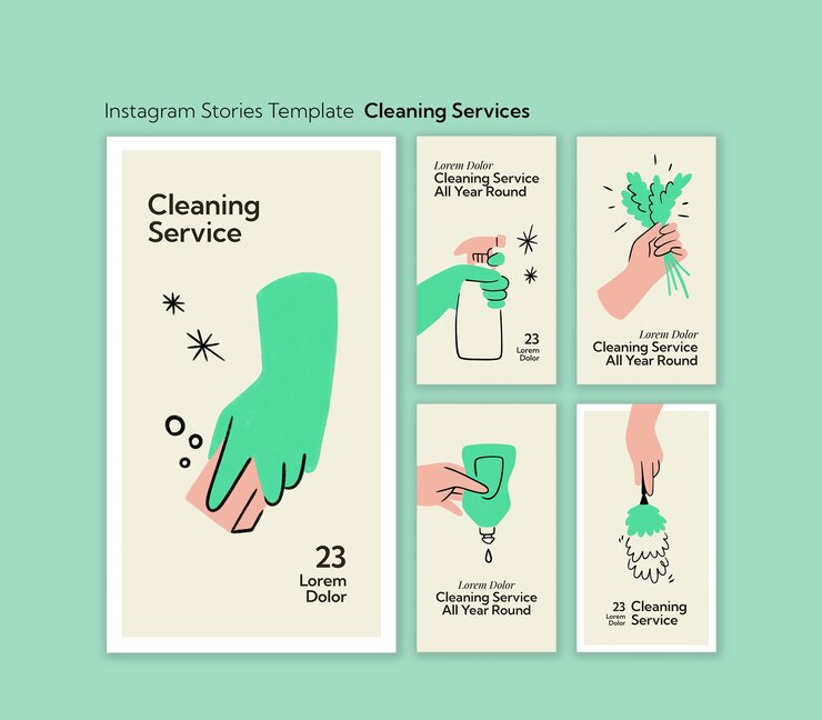 Free PSD cleaning services template design