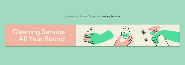 Free PSD cleaning services template design