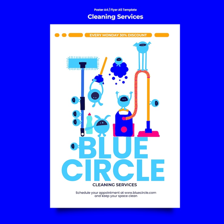 Free PSD cleaning services template design