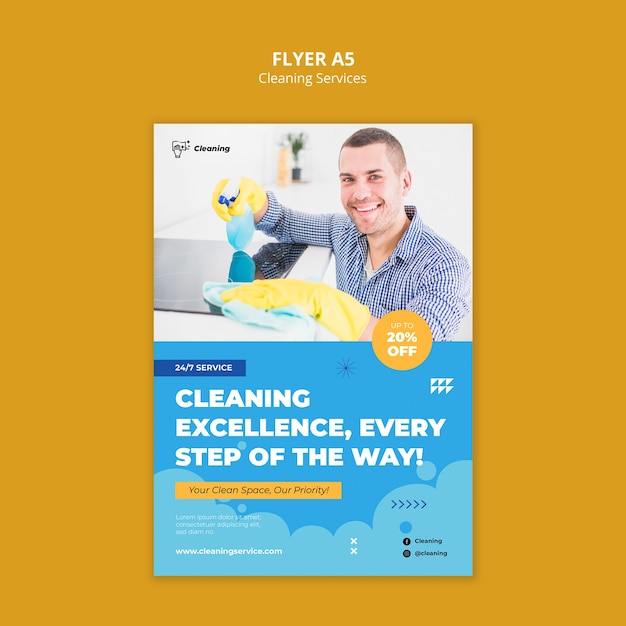 Free PSD cleaning services template design