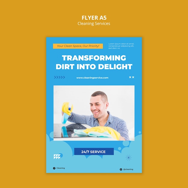 Free PSD cleaning services template design