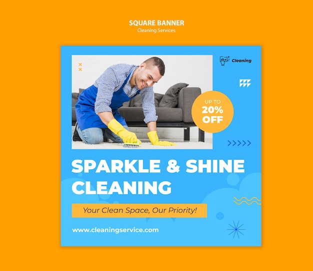 Free PSD cleaning services template design