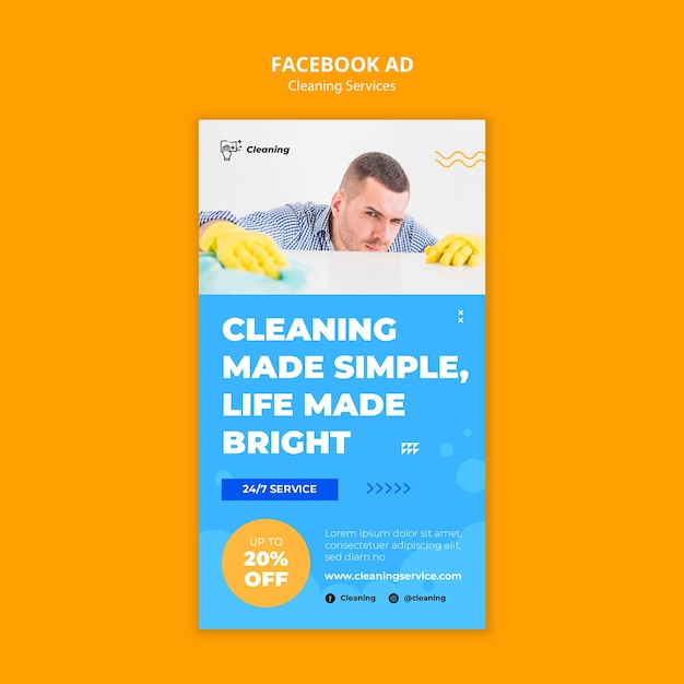 Free PSD cleaning services template design