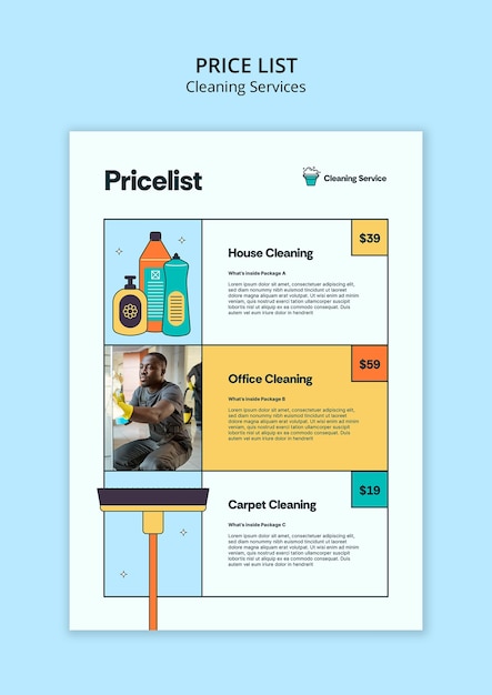 Free PSD cleaning services template  design