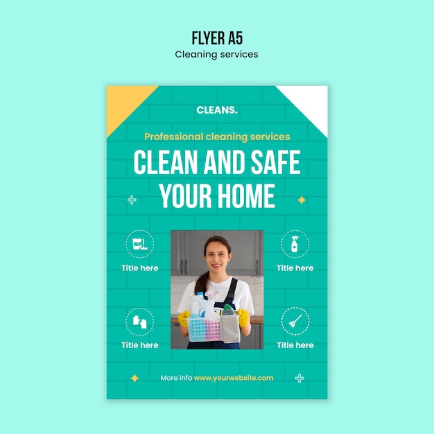 Free PSD cleaning services template design