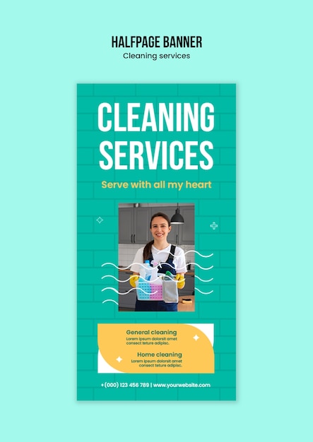 Free PSD cleaning services template design