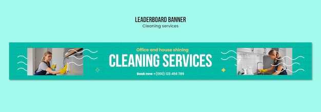 Free PSD cleaning services template design