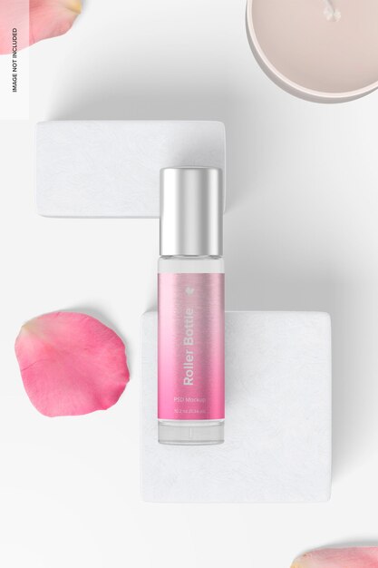 Download Free Psd Clear Glass Roller Bottle Mockup
