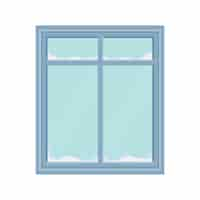 Free PSD clear house window illustration