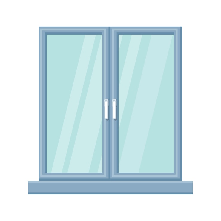 無料PSD クリアハウスの窓イラスト