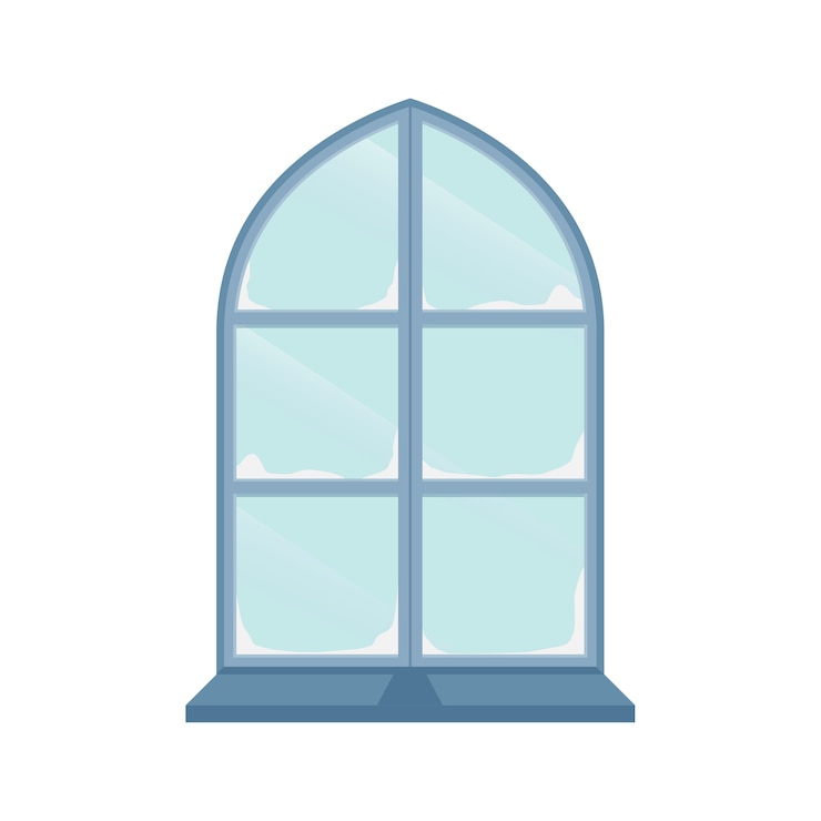 無料PSD クリアハウスの窓イラスト