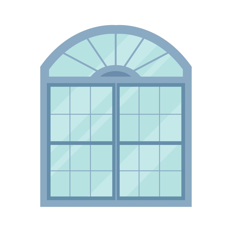 無料PSD クリアハウスの窓イラスト