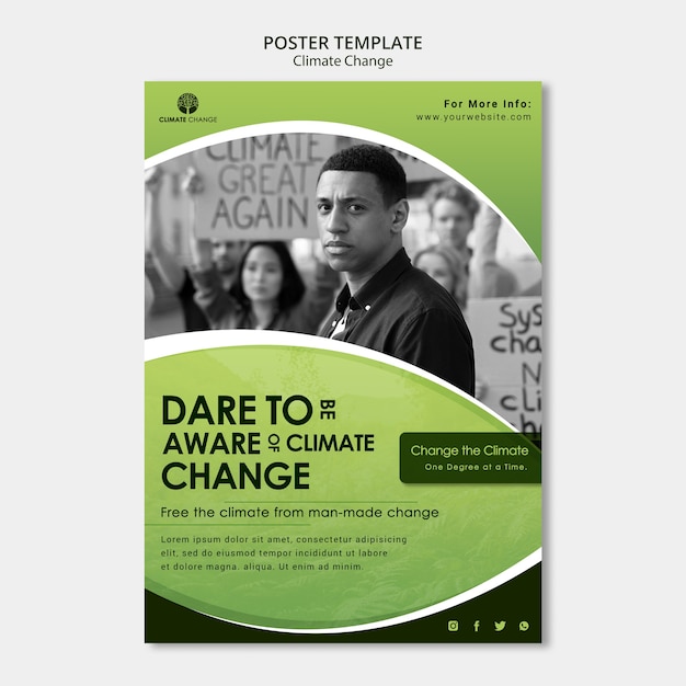 Free PSD climate change poster template