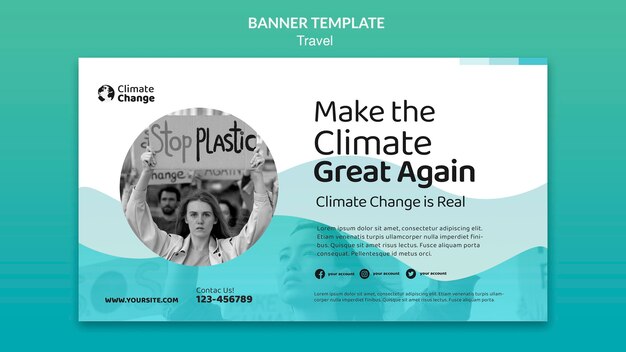 Climate change problem banner template