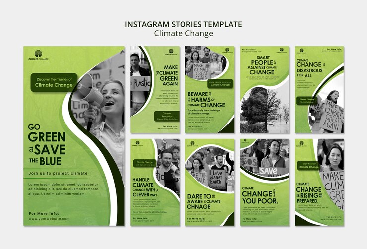 Free PSD climate change protest instagram stories
