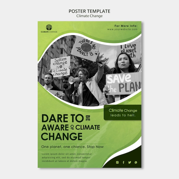 Climate change protest poster template