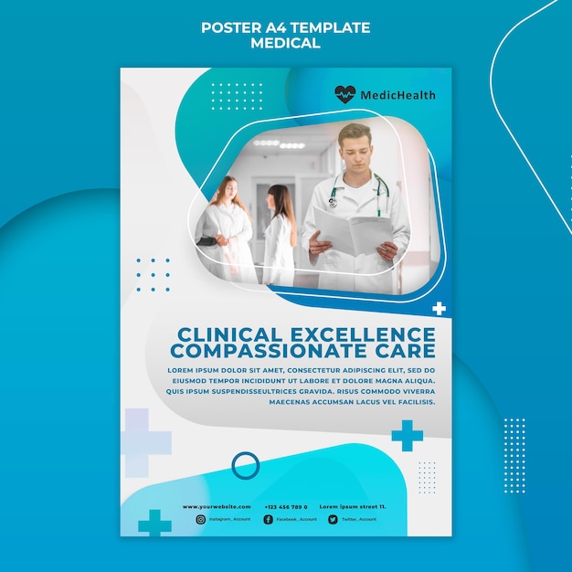 Free PSD clinical excelence poster template