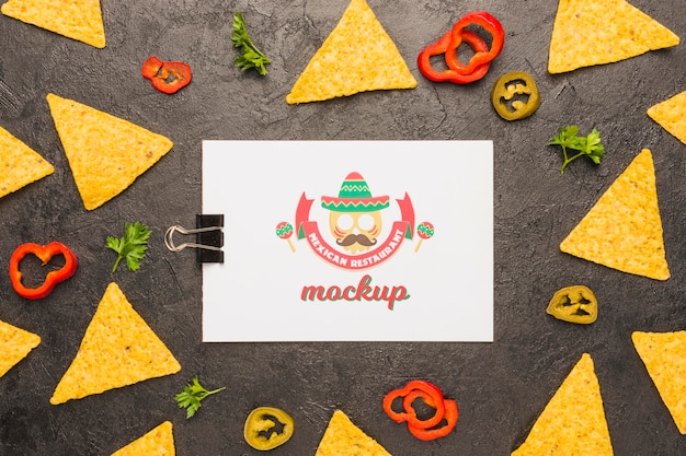 Download Free PSD | Mexican restaurant placemat mockup with ingredients on top