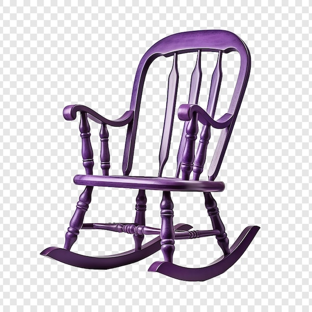 PSD gratuito una sedia a dondolo viola isolata su uno sfondo trasparente