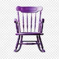 Free PSD clipped a purple rocking chair isolated on transparent background