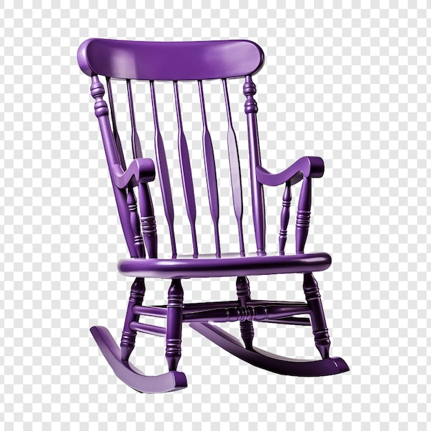 Free PSD clipped a purple rocking chair isolated on transparent background