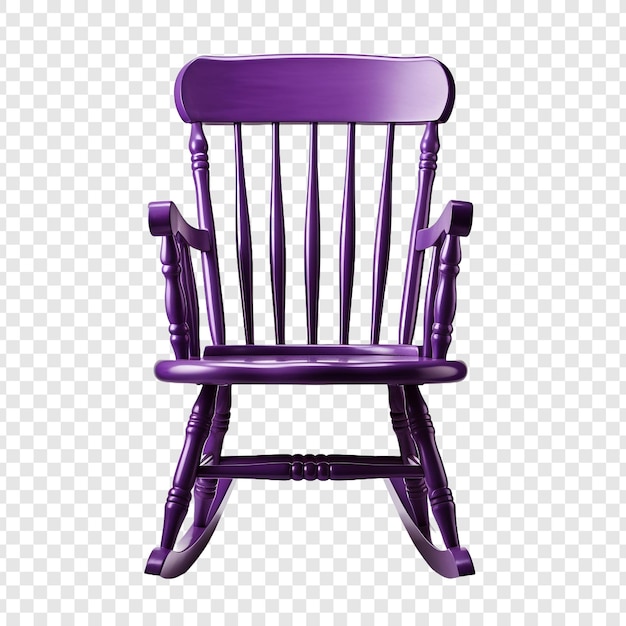 Free PSD clipped a purple rocking chair isolated on transparent background