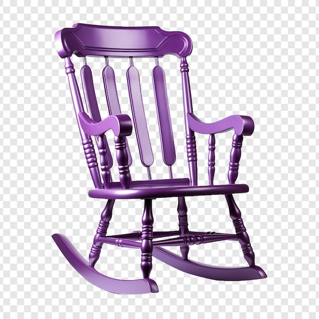 Free PSD clipped a purple rocking chair isolated on transparent background