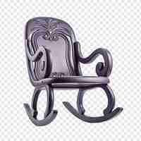 Free PSD clipped a purple rocking chair isolated on transparent background