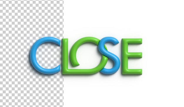 Close 3D Text Shopping Poster Transparent Psd File