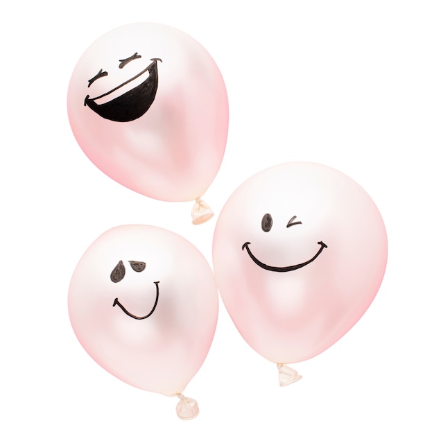 Free PSD close up on balloons isolated