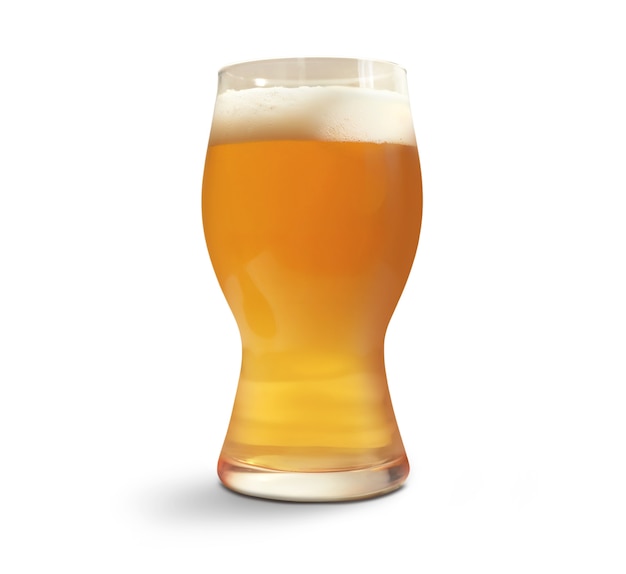 離れたビールをクローズアップする