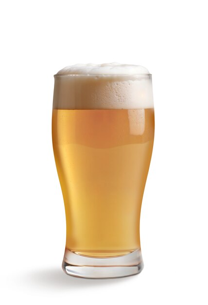 離れたビールをクローズアップする