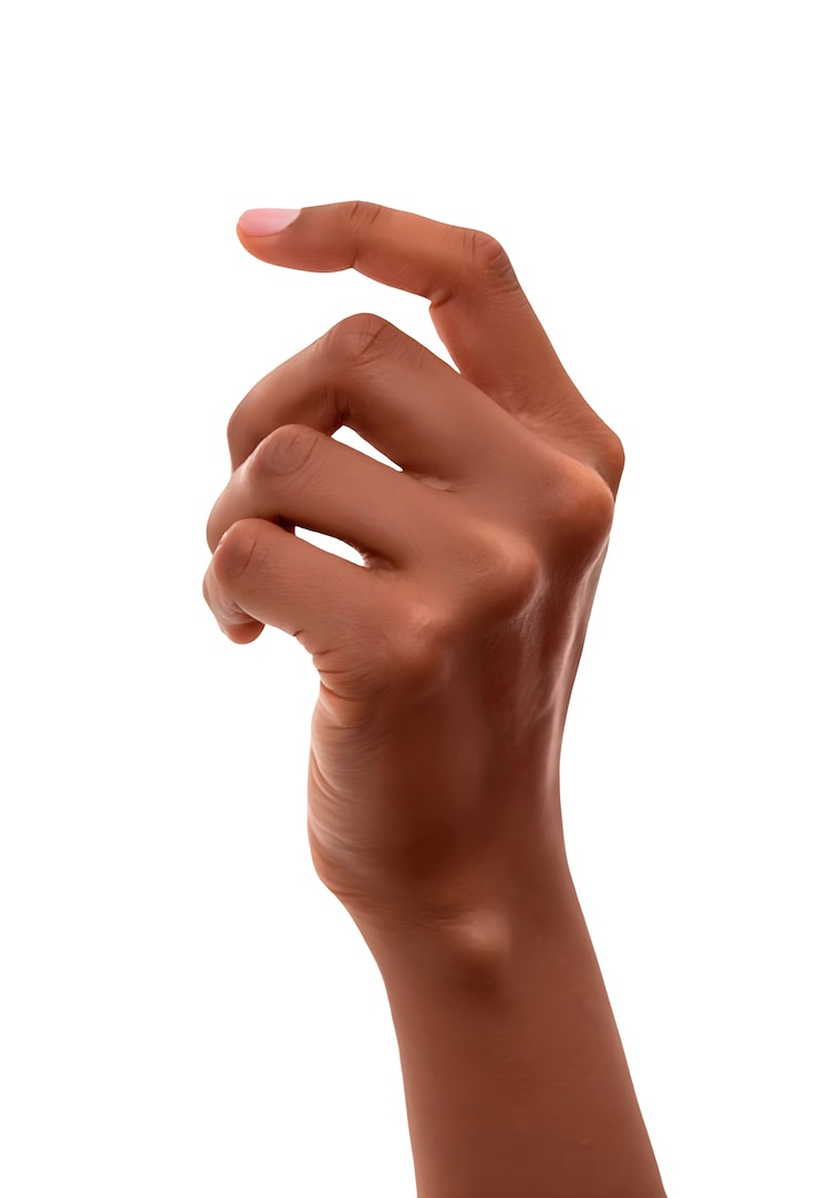 Free PSD close up on black hand gesture
