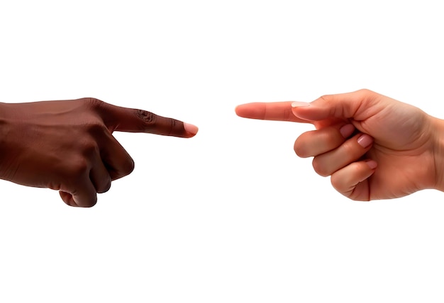 Close up on black hand gesture