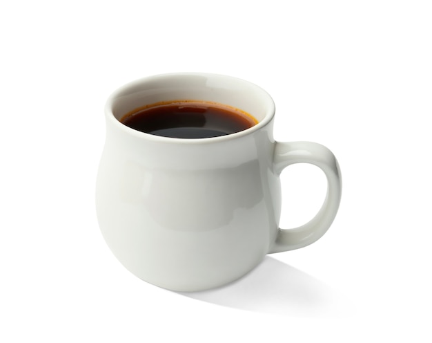 close up on coffee mug isolated