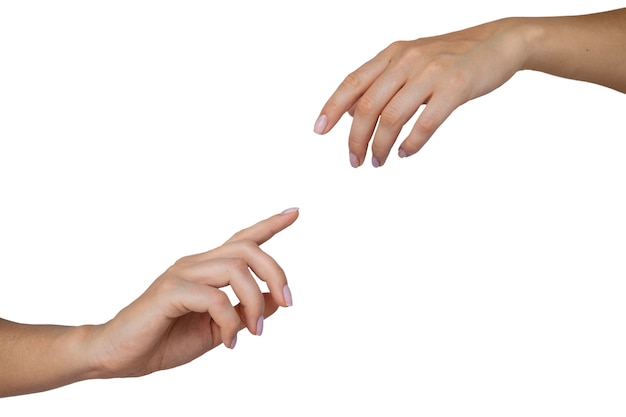 섬세한 손이 몸짓을 하는 것을 근접적으로