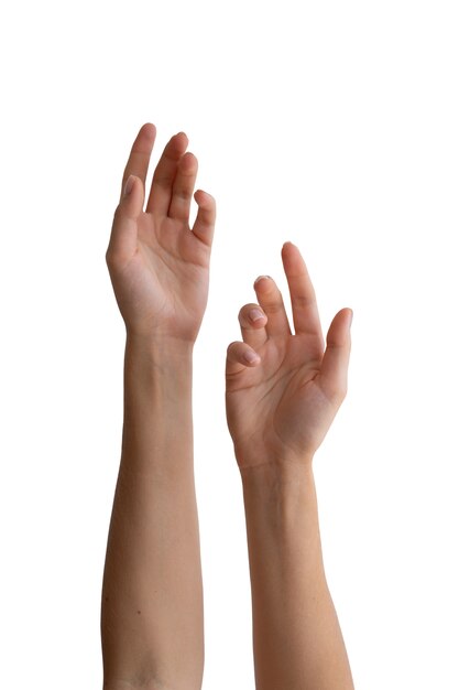 close up on delicate hands gesturing