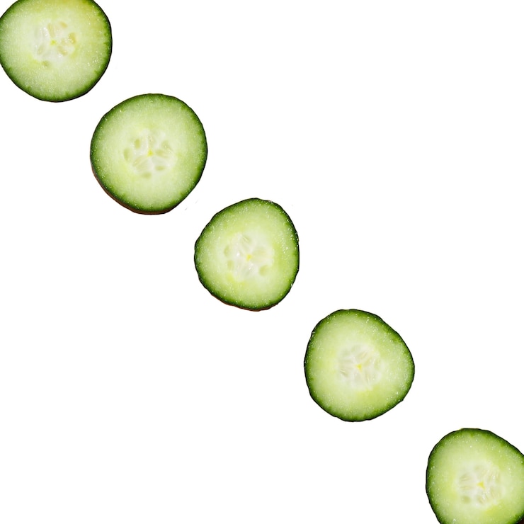 Free PSD close up on delicious cucumber slices