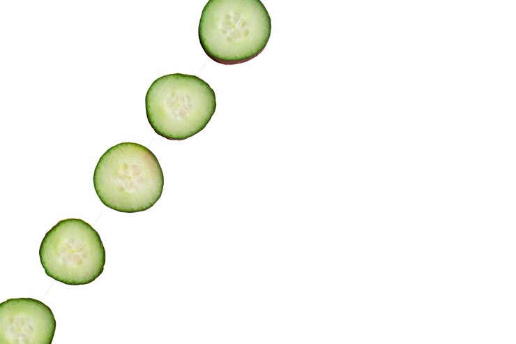 Free PSD close up on delicious cucumber slices