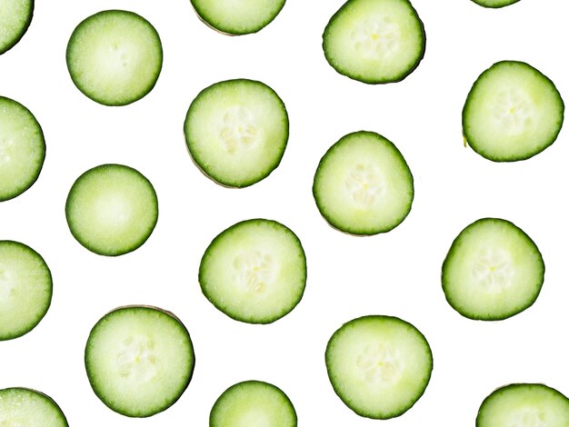 Close up on delicious cucumber slices