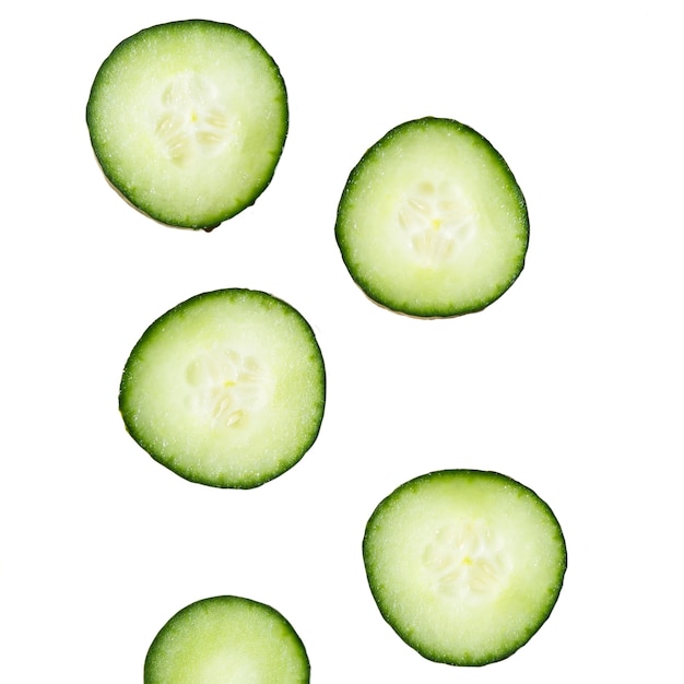 Close up on delicious cucumber slices