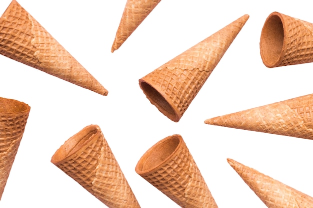 Close up on delicious ice cream cones