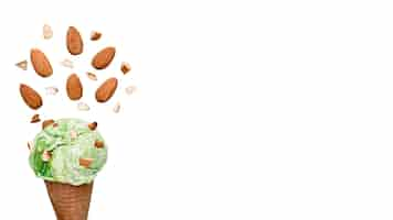 Free PSD close up on delicious ice cream